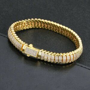 14K Gold 2ct Diamond Mens Tennis Bracelet Guys NEW 14 Karat Silver Jewelry 7" 8"
